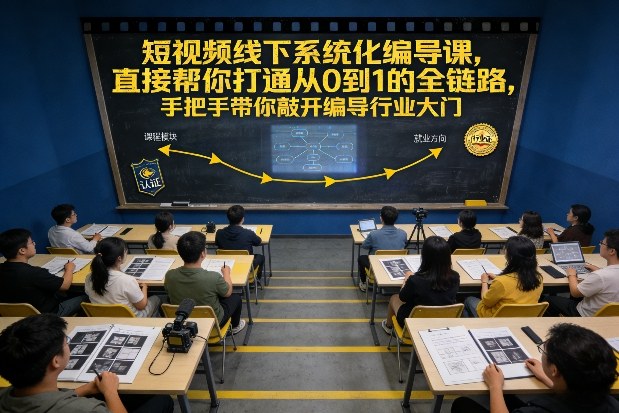 短视频线下系统化编导课，直接帮你打通从0到1的全链路，手把手带你敲开编导行业大门-难事易副业库