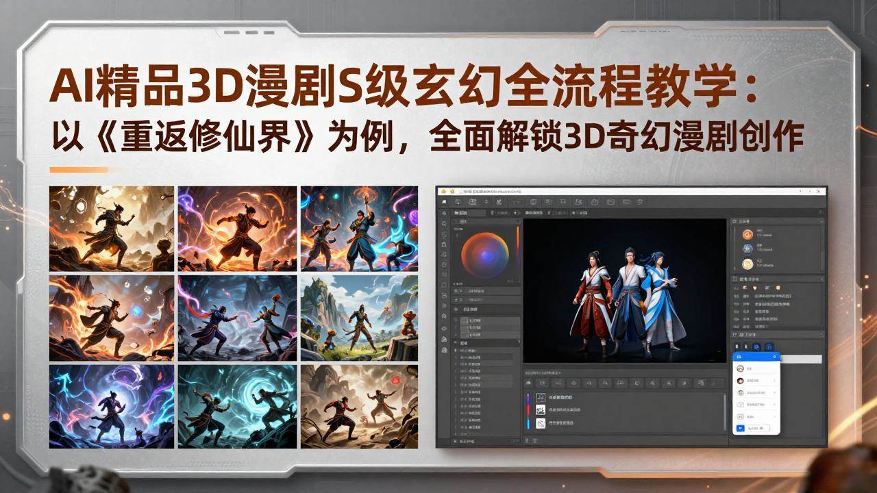 （17882期）AI精品3D漫剧S级玄幻全流程教学：以《重返修仙界》为例，全面解锁3D奇幻漫剧创作-难事易副业库