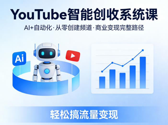 YouTube智能创收系统课，AI+自动化，从零创建YouTube频道并实现商业变现的完整路径，轻松搞流量变现-难事易副业库