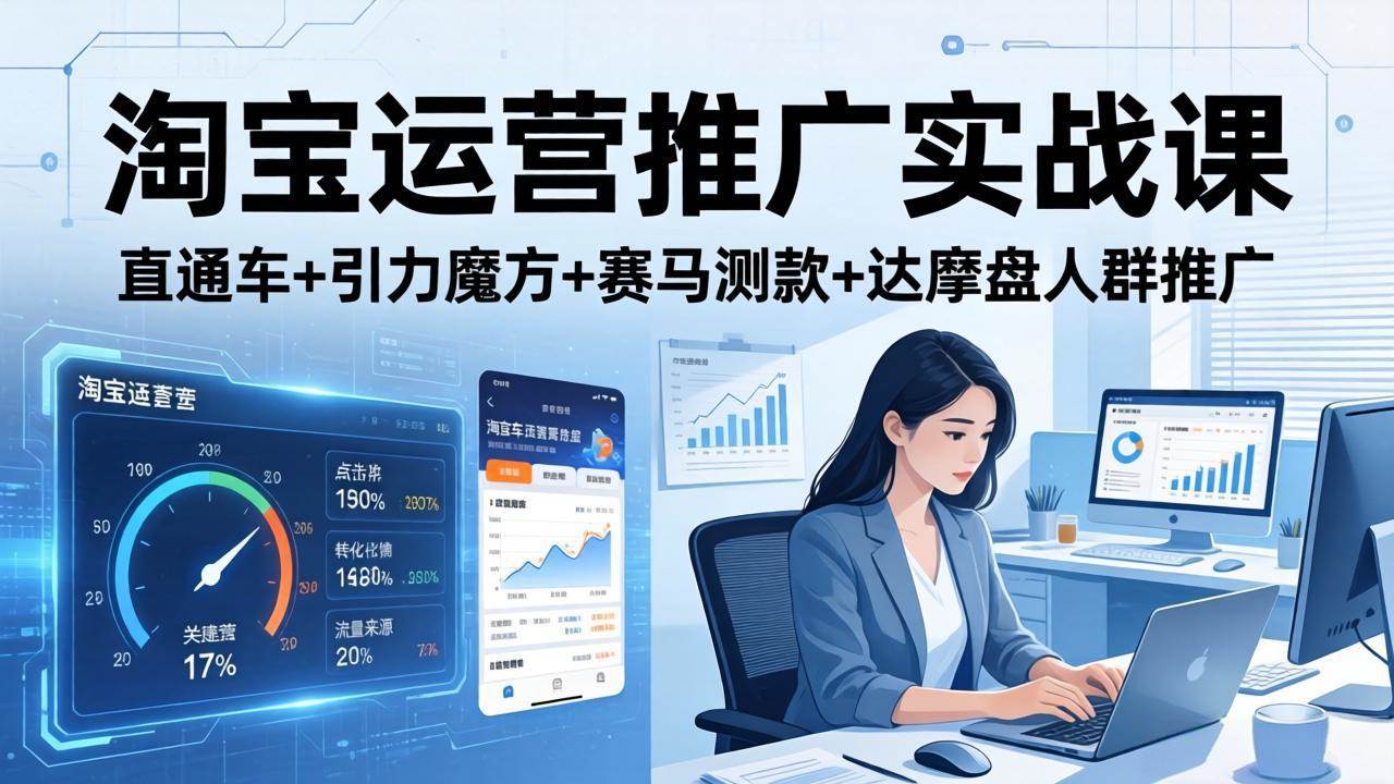 （17774期）淘宝运营推广实战课（更新26年3月）直通车+引力魔方+赛马测款+达摩盘人群推广等-难事易副业库