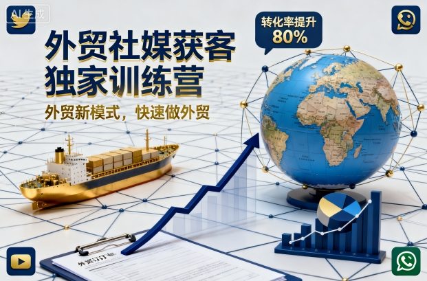 外贸社媒获客独家训练营，外贸新模式，快速做外贸（更新26年2月）-难事易副业库
