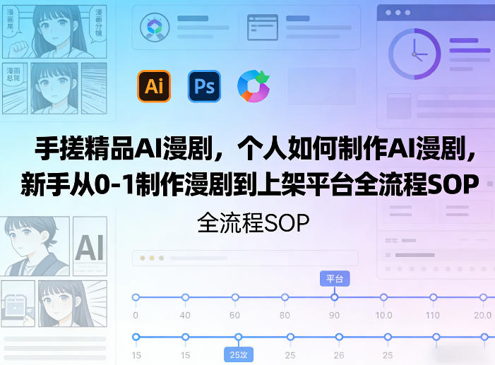 手搓精品AI漫剧，个人如何制作AI漫剧，新手从0-1制作漫剧到上架平台全流程SOP-难事易副业库