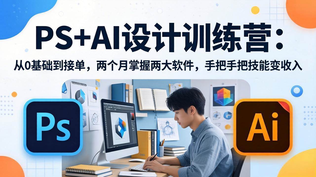 （17885期）PS+AI设计训练营：从0基础到接单，两个月掌握两大软件，手把手把技能变收入-难事易副业库