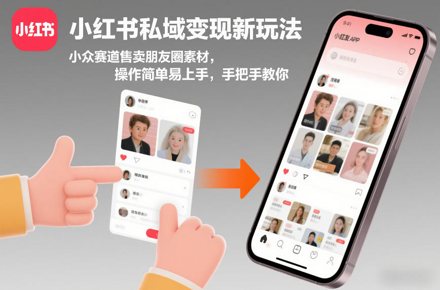 小红书私域变现新玩法，小众赛道售卖朋友圈素材，操作简单易上手，手把手教你-难事易副业库