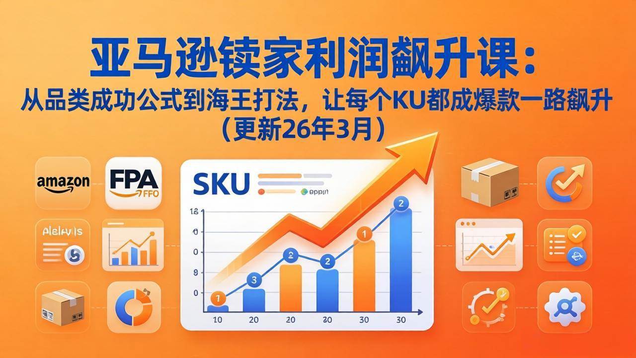 （17841期）亚马逊卖家利润飙升课：从品类成功公式到海王打法，让每个SKU都成爆款一路飙升（更新26年3月）-难事易副业库