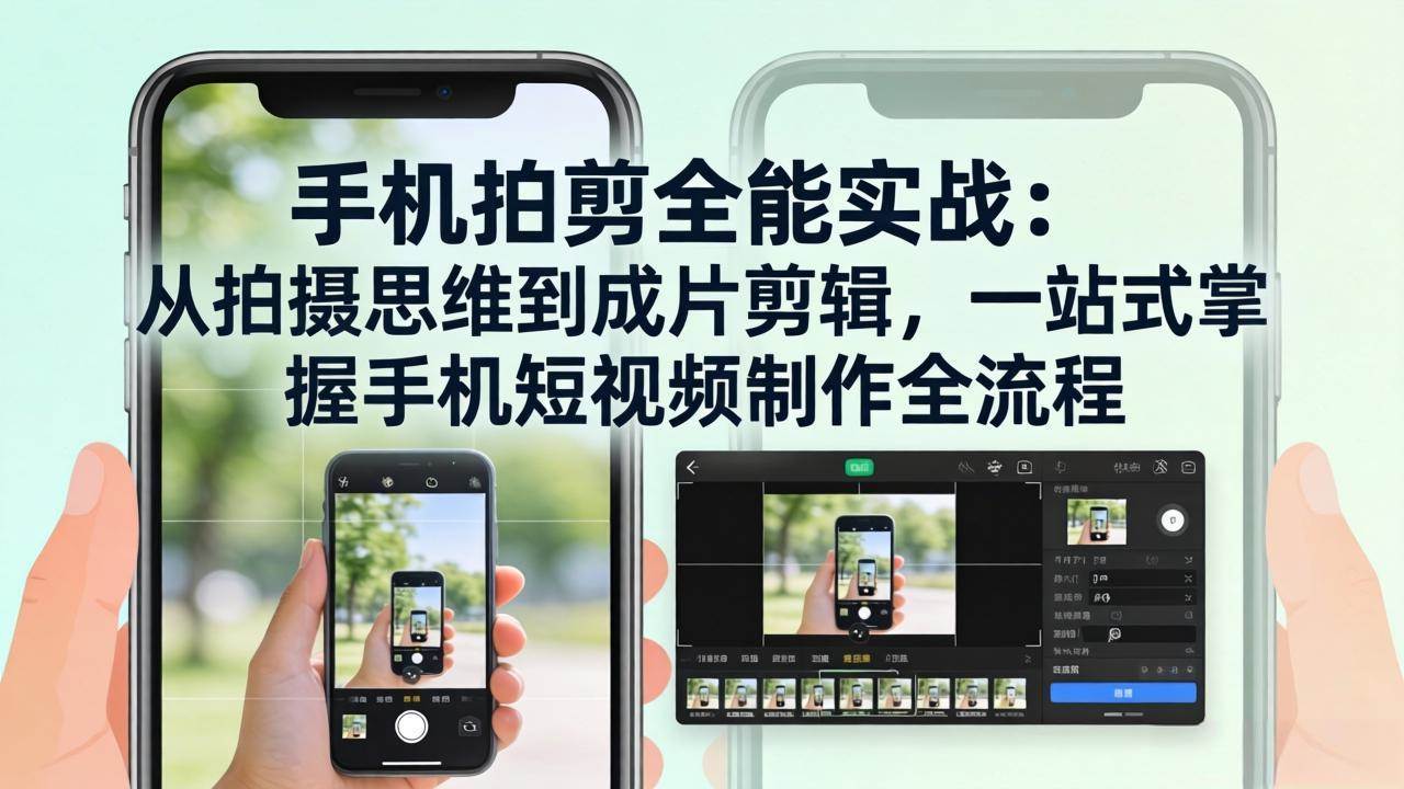 （17713期）手机拍剪全能实战：从拍摄思维到成片剪辑，一站式掌握手机短视频制作全流程-难事易副业库