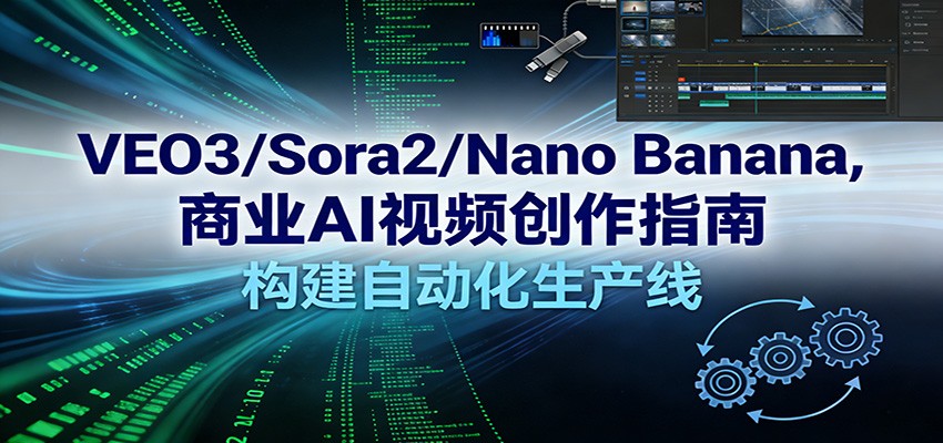 VEO3/Sora2/Nano Banana商业AI视频创作指南，构建自动化生产线-难事易副业库