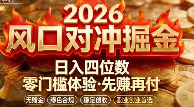（17631期）2026美金对冲套利，无赠金对冲策略保驾护航，低门槛易上手实操。单人单日收益2000+-难事易副业库