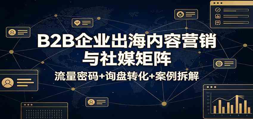 B2B企业出海内容营销与社媒矩阵：流量密码+询盘转化+案例拆解-难事易副业库