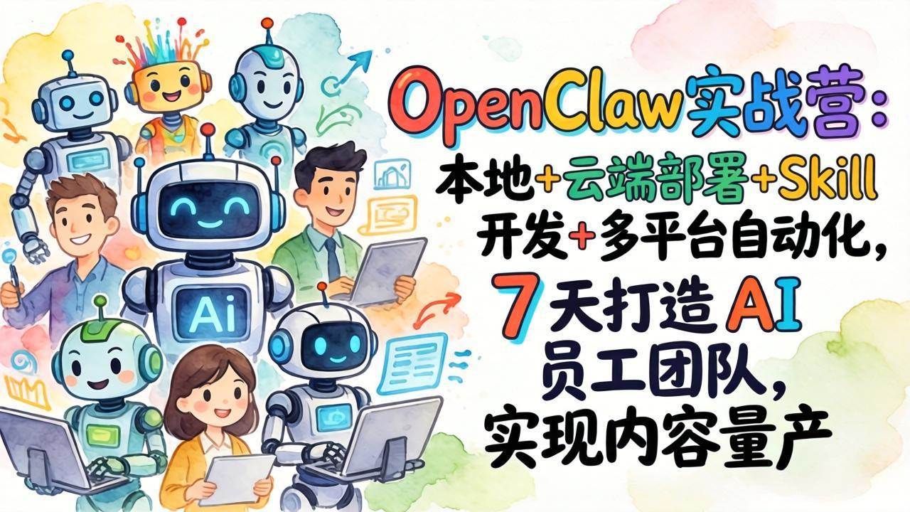 （17673期）OpenClaw实战营-更新：本地+云端部署+Skill开发+多平台自动化，7天打造AI员工团队+实现内容量产-难事易副业库
